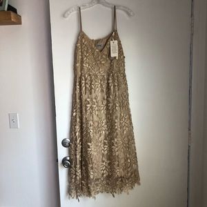 Gold Leaf Midi Dress